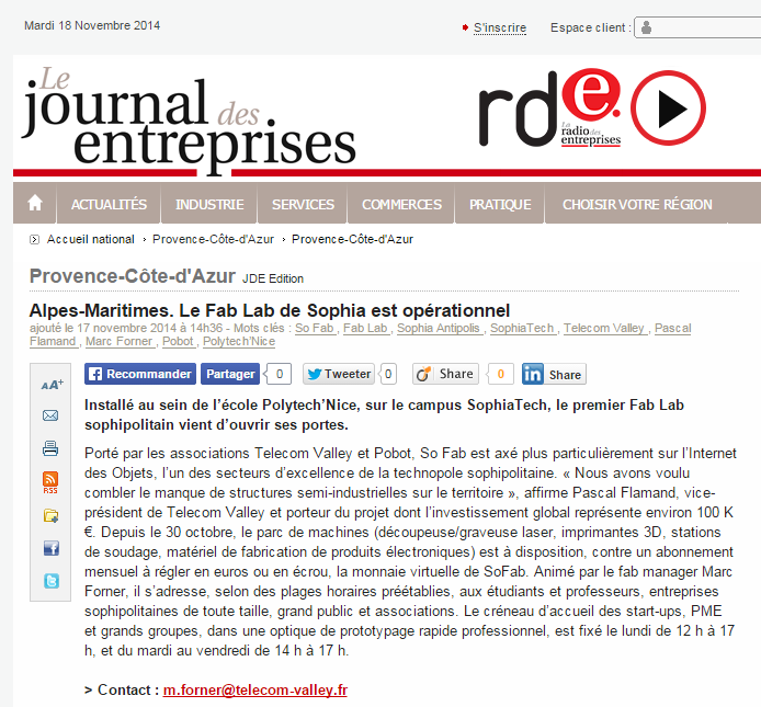 Journal des Entreprises 18-11-2014