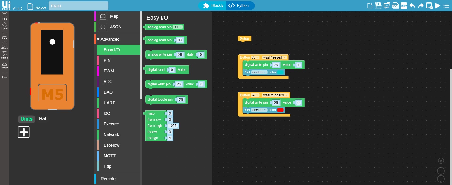 UIFlow : commande d'un relais
