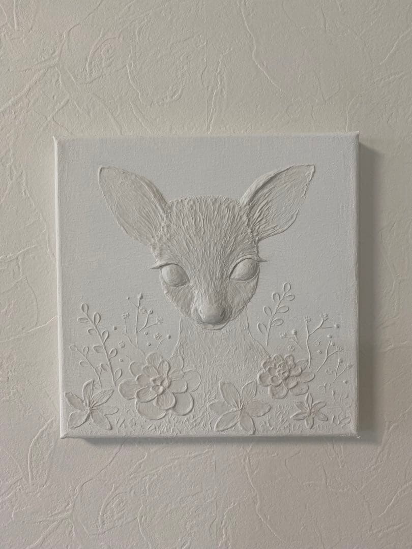 テクスチャーアート 花畑の子鹿