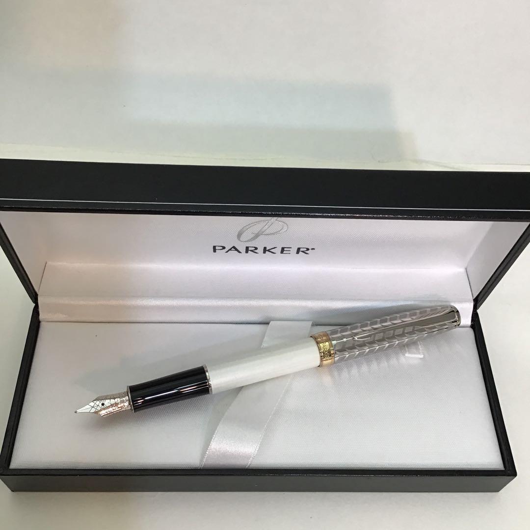 【美品】パーカーParker 万年筆 ソネットメタル＆パールCT 18K (F)