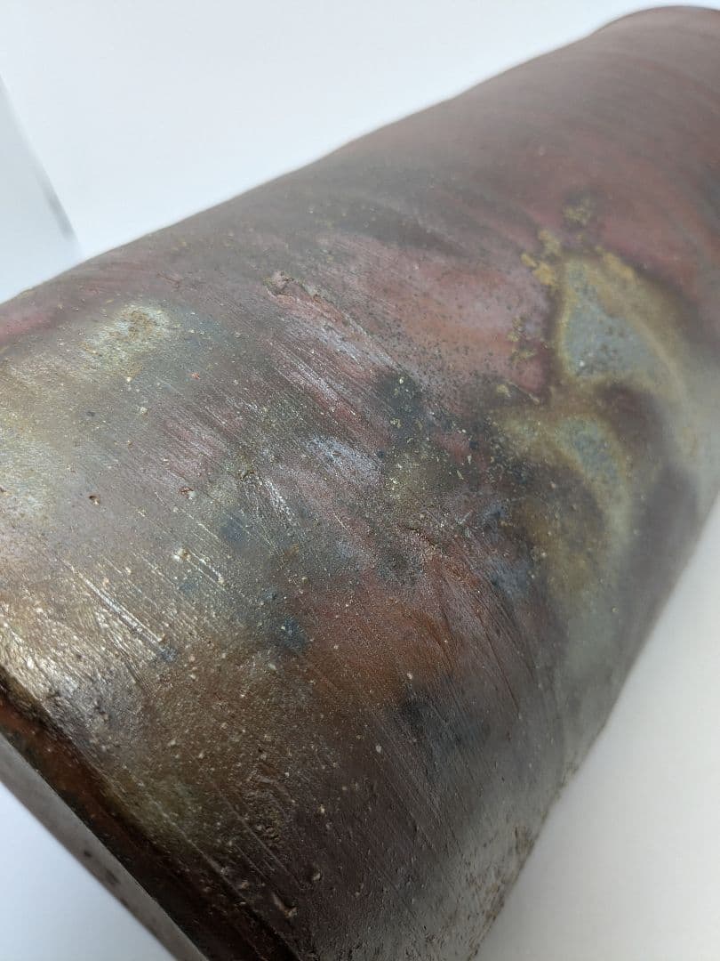 藤原宏 備前焼 大筒花生 花瓶 花器 フラワーベース 華道具 インテリア 置物