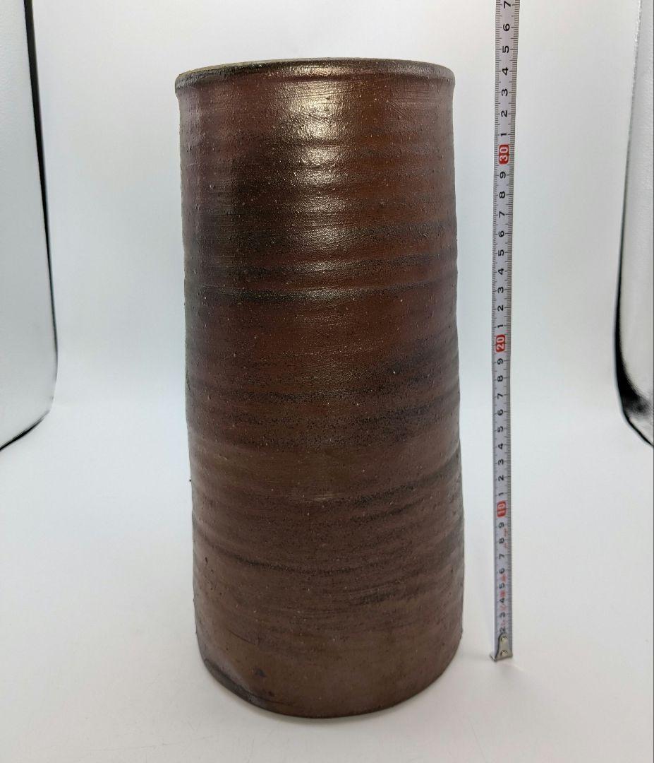 藤原宏 備前焼 大筒花生 花瓶 花器 フラワーベース 華道具 インテリア 置物