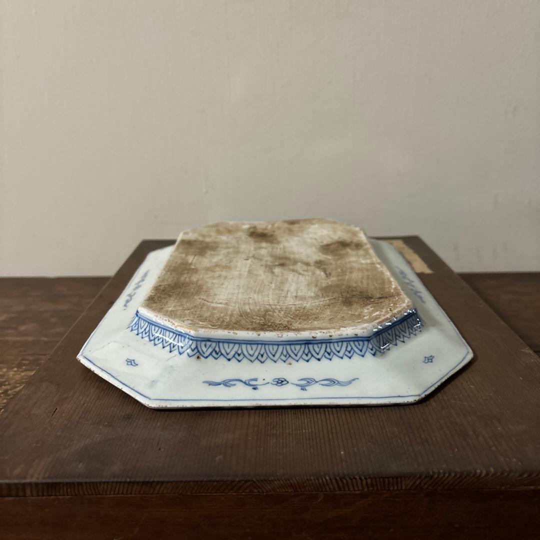 古伊万里八角皿　アンティーク　白磁　李朝
