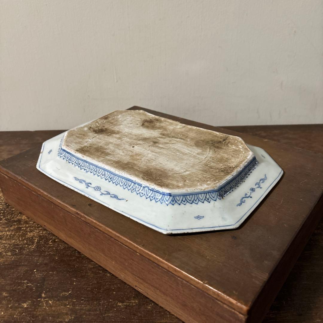 古伊万里八角皿　アンティーク　白磁　李朝