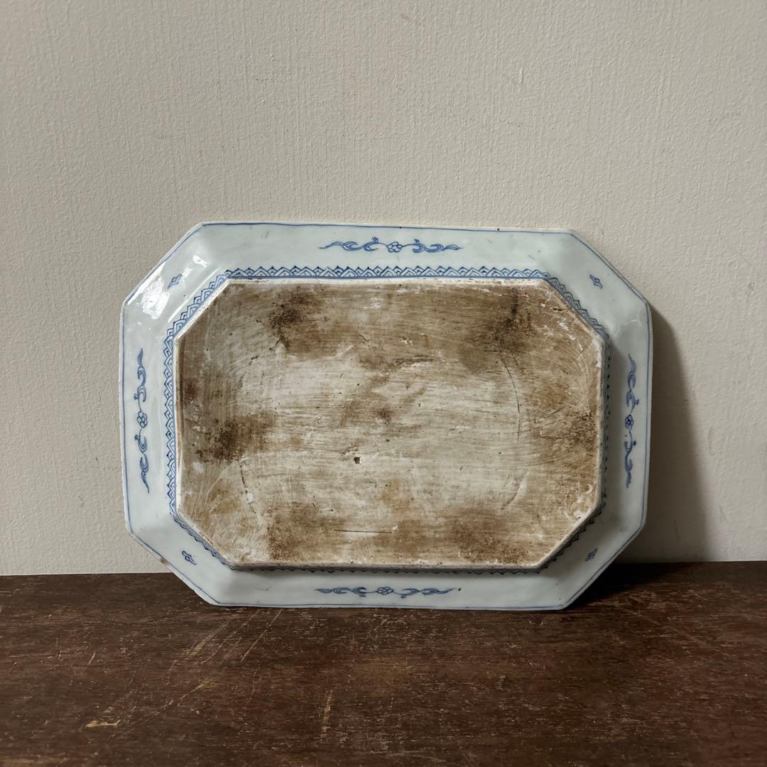 古伊万里八角皿　アンティーク　白磁　李朝
