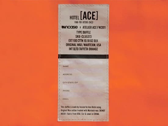 INCASE ACE HOTEL DUFFLE BAG 定価半額以下　新品 箱入