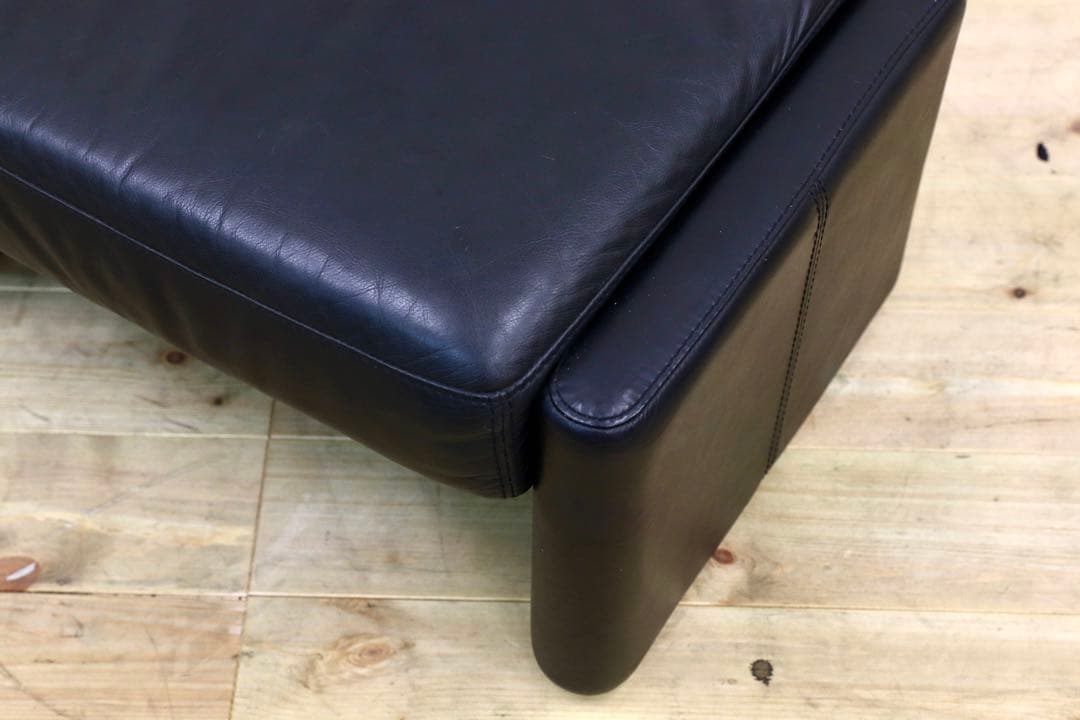 GMHN154○IDC大塚家具 オットマン フットスツール ブラック 黒 モダ