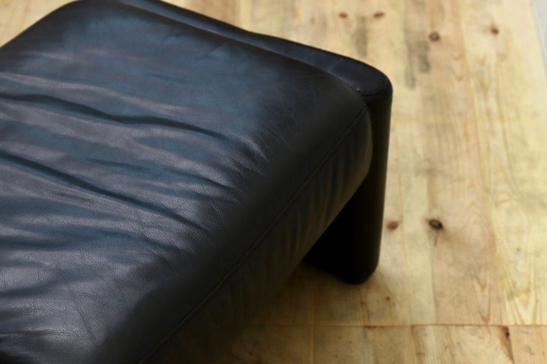 GMHN154○IDC大塚家具 オットマン フットスツール ブラック 黒 モダ