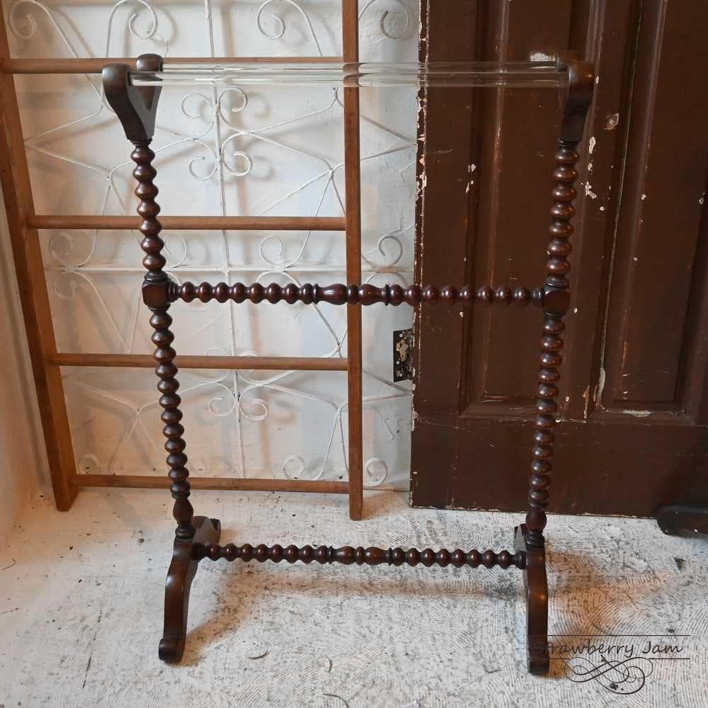 IFU-415 英国アンティーク マホガニー リネンラック ラック 洗濯物干し