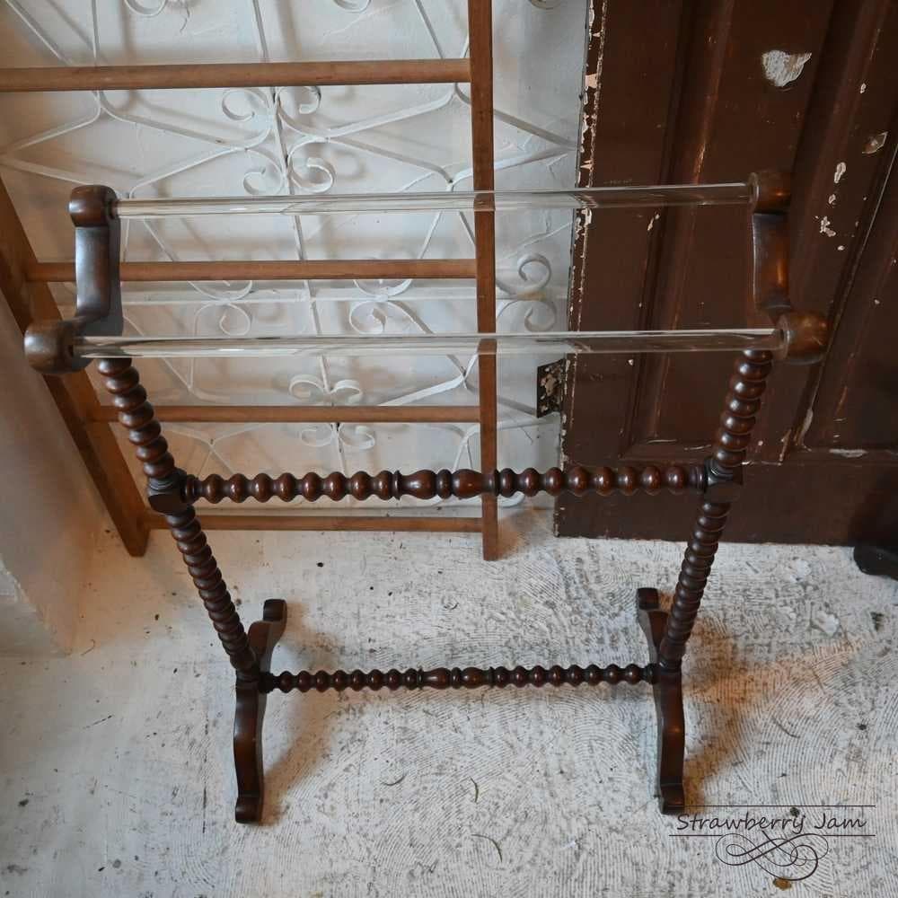 IFU-415 英国アンティーク マホガニー リネンラック ラック 洗濯物干し