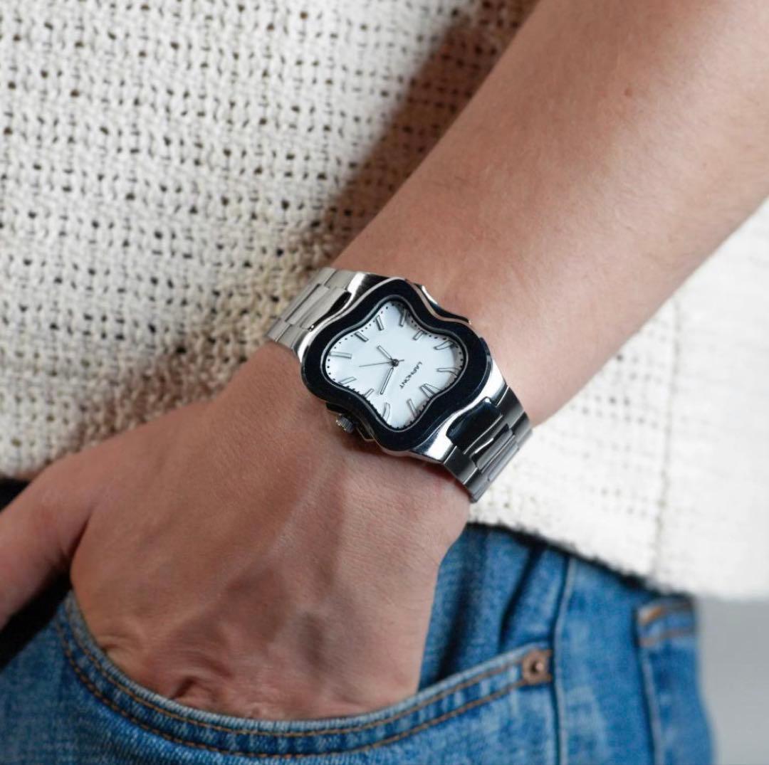 LAPHONT 波型ケース 腕時計 シルバー