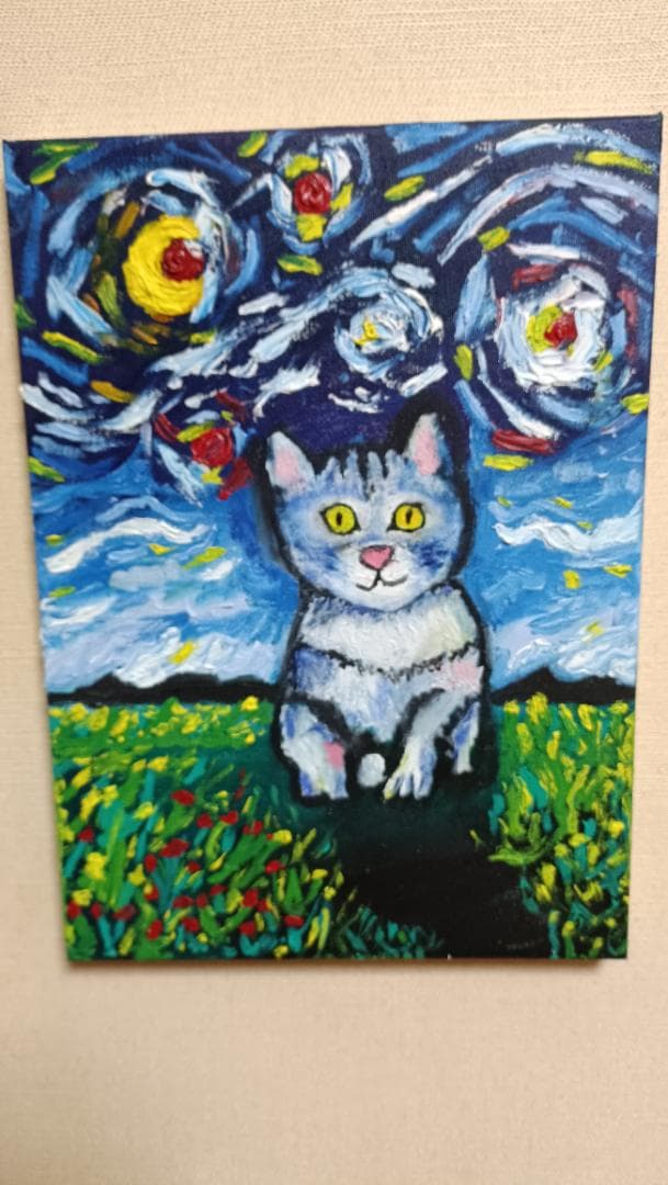 ネコ　油絵