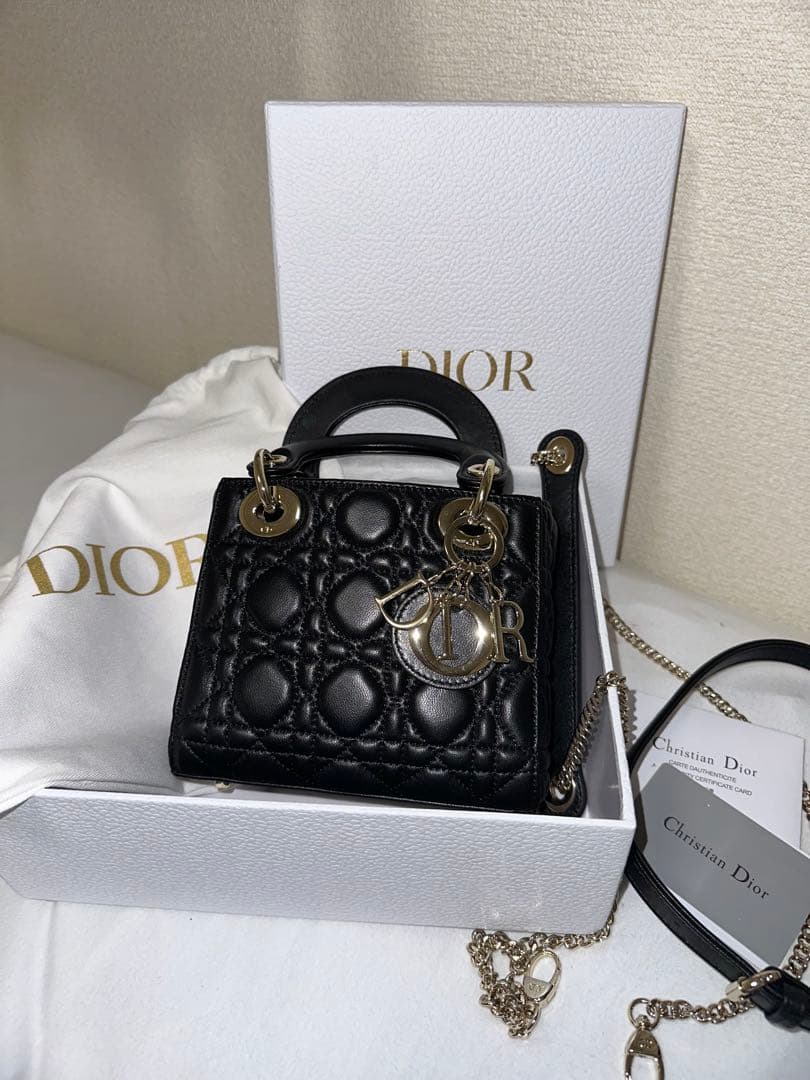 DIOR 新品ノベルティ　ショルダーバッグハンドバック2way ゴールドチェーン
