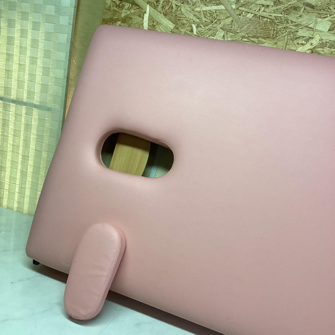 木製フレーム　折りたたみ　ベッド　収納袋付き　ピンク　World JB（F32