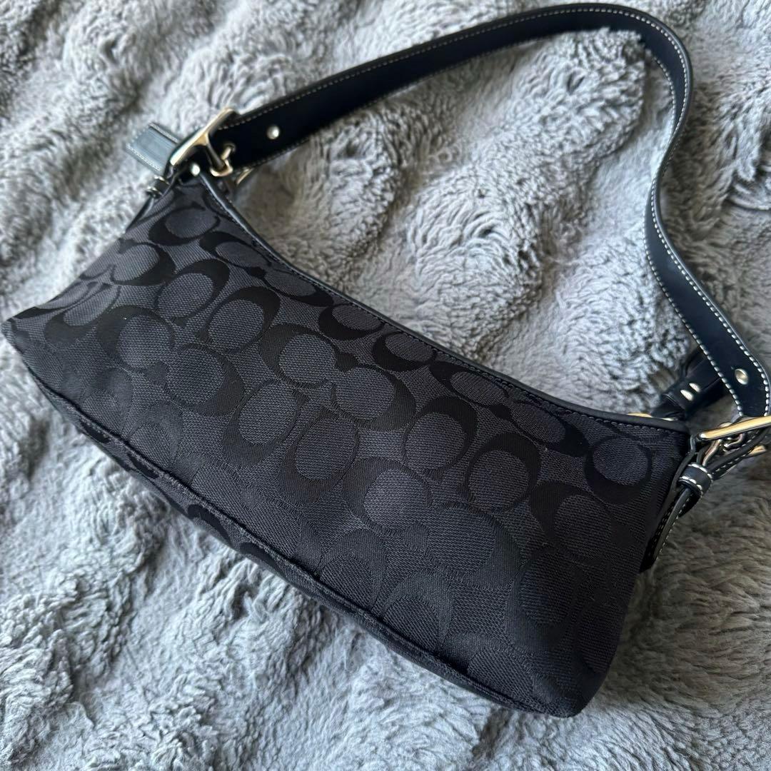 未使用級 coach コーチ ワンショルダーバッグ シグネチャー 黒 6371