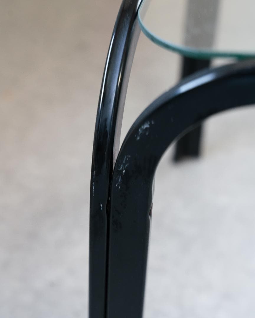 アイアンフレーム コーヒー ローテーブル ガラストップ 昭和レトロ モダン