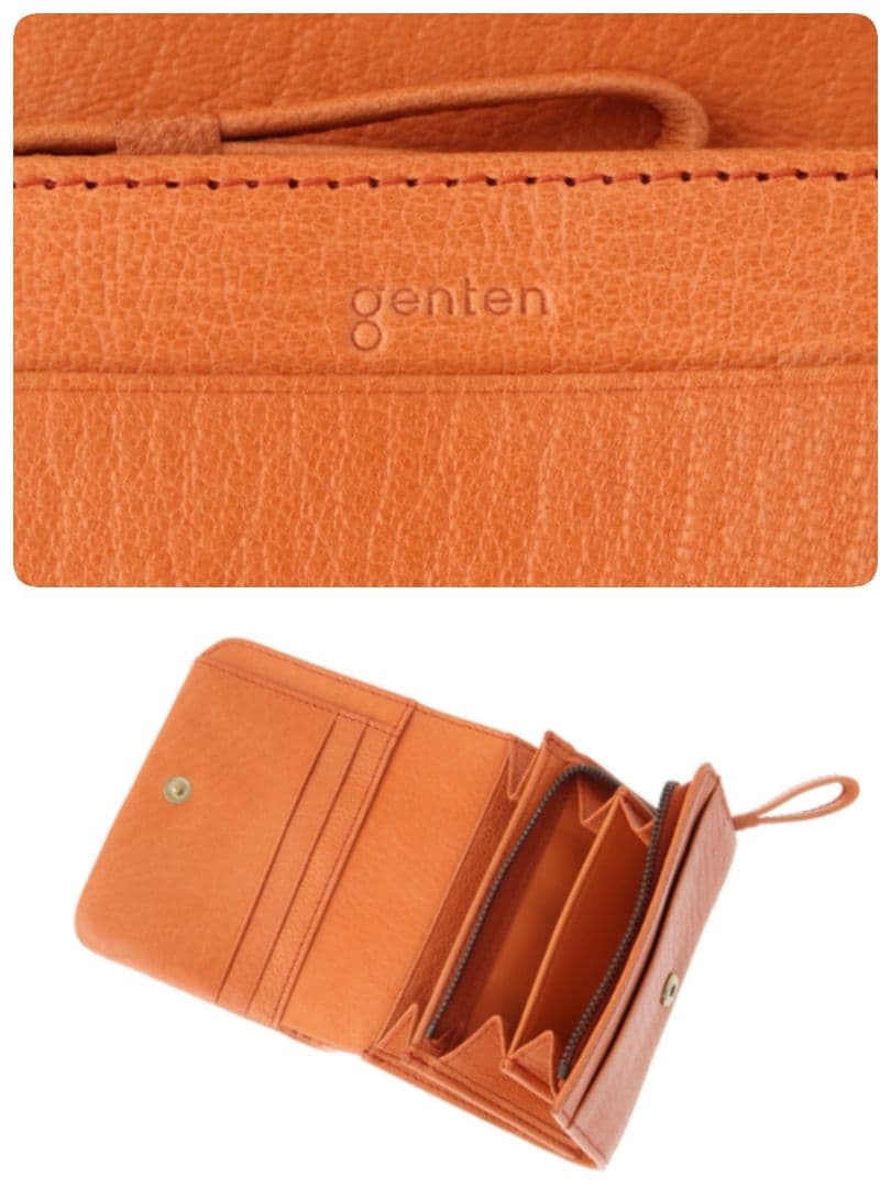 未使用 [genten /ゲンテン] ゴート 二つ折り財布 本革 折り財布 財布