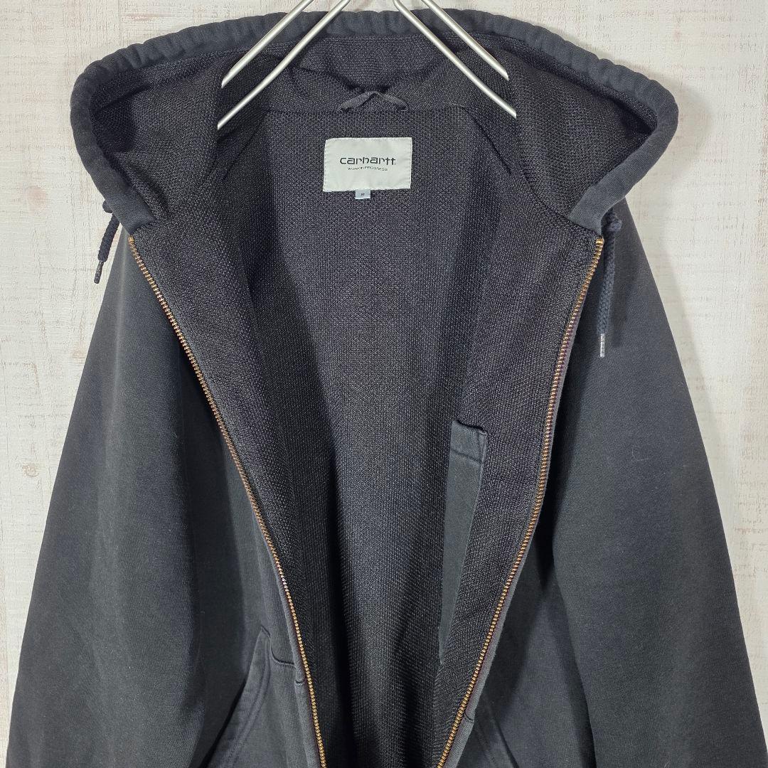 人気カラー✨️カーハート サーマル フルジップパーカー 金ジップ WIP 黒 S