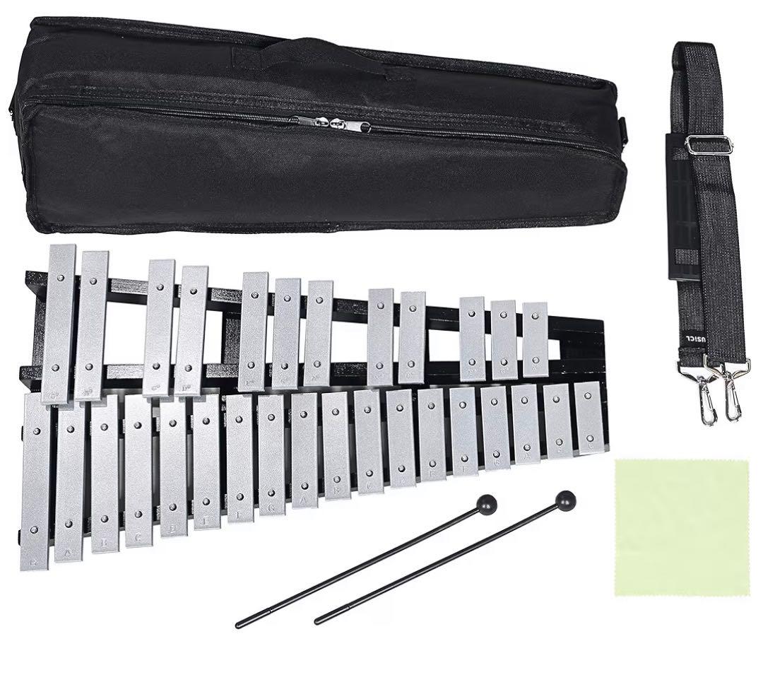 グロッケン　折りたたみ式　収納ケース付き　鉄琴