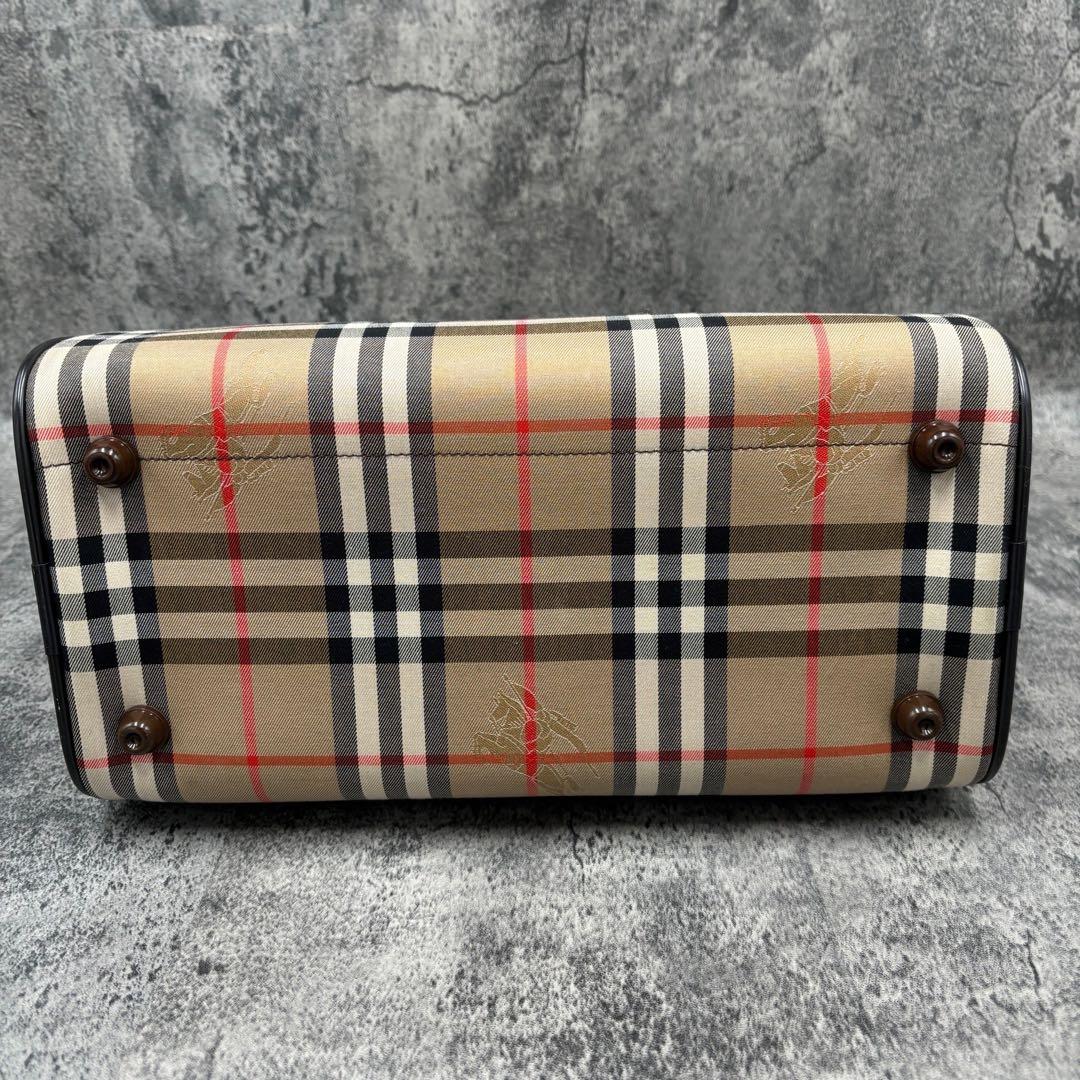 極美品　希少 バーバリー　ミニボストンバッグ　ノバチェック　シャドーホース　ロゴ