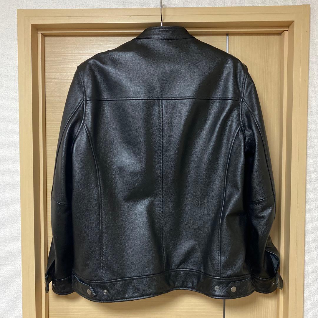 ボ*ブ様 レア3XL FORTIME 本革レザーシングルライダースジャケット 黒