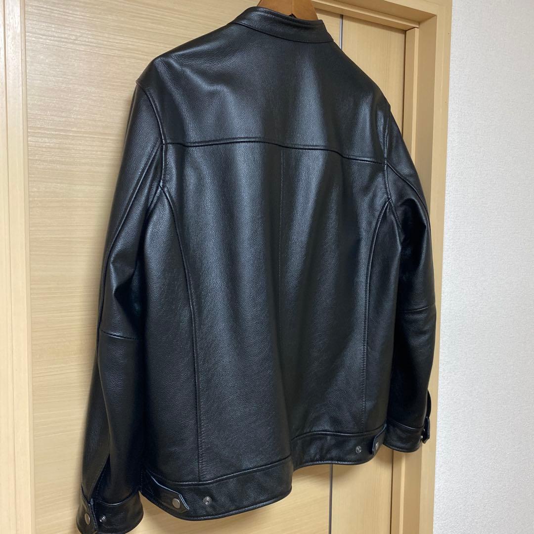 ボ*ブ様 レア3XL FORTIME 本革レザーシングルライダースジャケット 黒