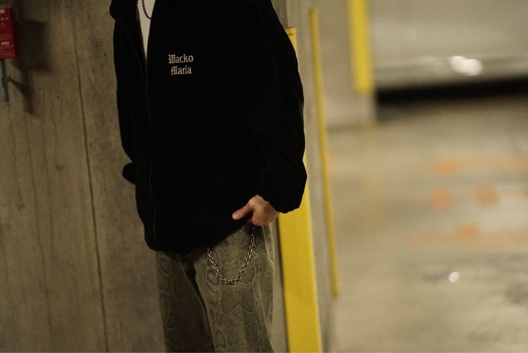 XL WACKO MARIA ベロア トラックジャケット ジャージ ブラック