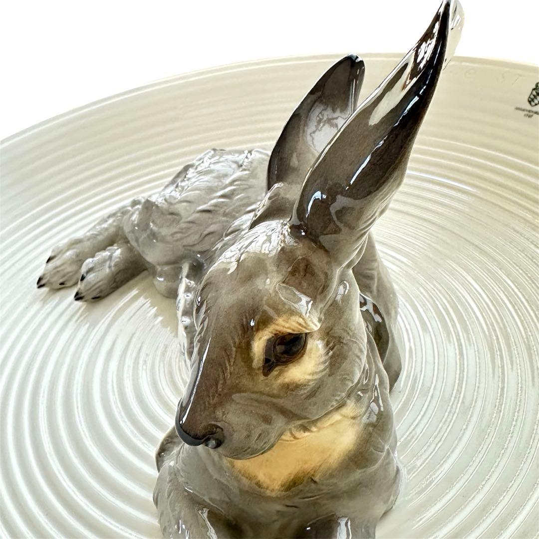 【希少品】最高級 ニンフェンブルク ◆ドイツ製 野うさぎプレート 風水 卯