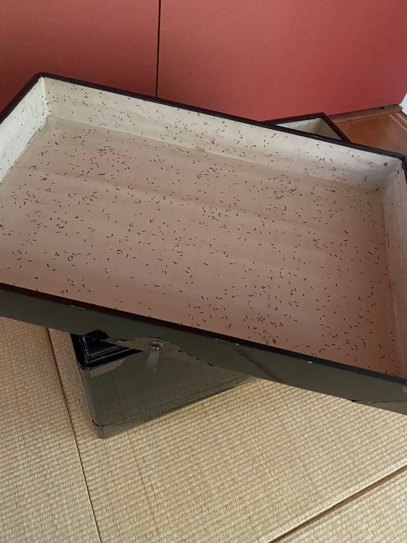 真鍮・銅の挟み箱　衣裳箱　黒色　お値下げ