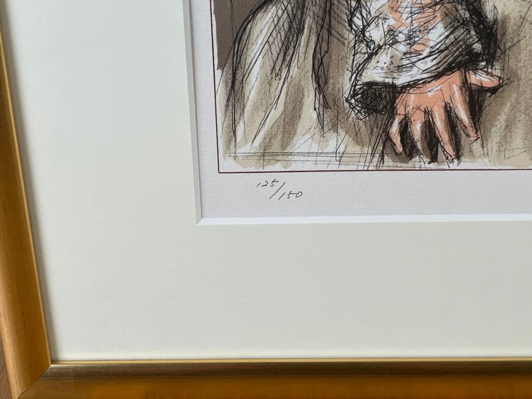 小松崎邦雄 「人形」リトグラフ 直筆サイン 物故巨匠 一水会員 宮本三郎記念賞