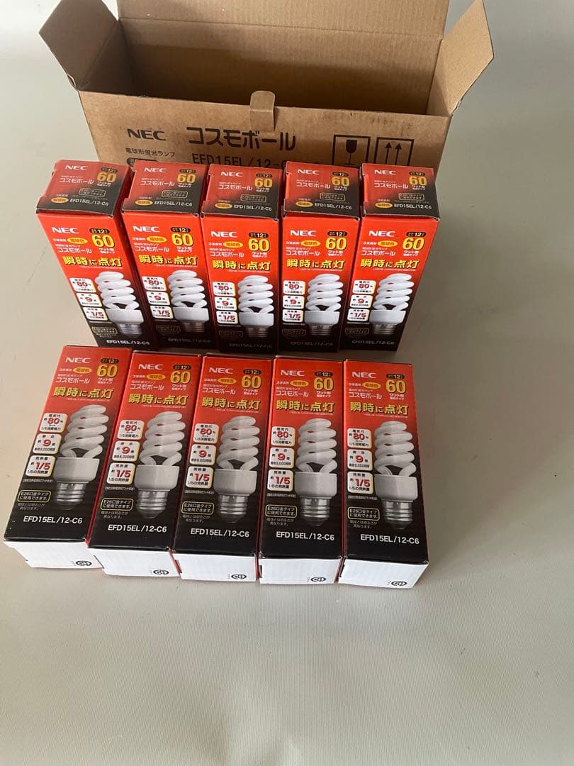 10個セットNEC 電球形蛍光ランプコスモボールEFD15EL/12-C6