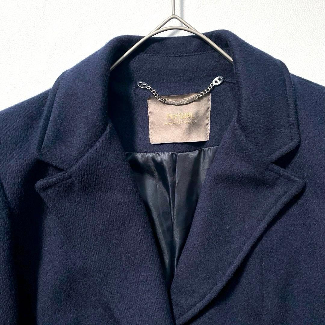 【極美品／大きいサイズ】FLYGIRL　金ボタン チェスターコート イタリア製