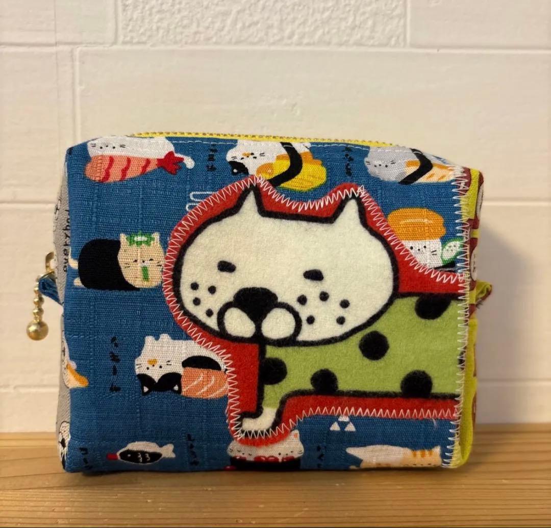 感謝価格　猫柄　巾着　ペンポーチ　小物入れ　ハンドメイド