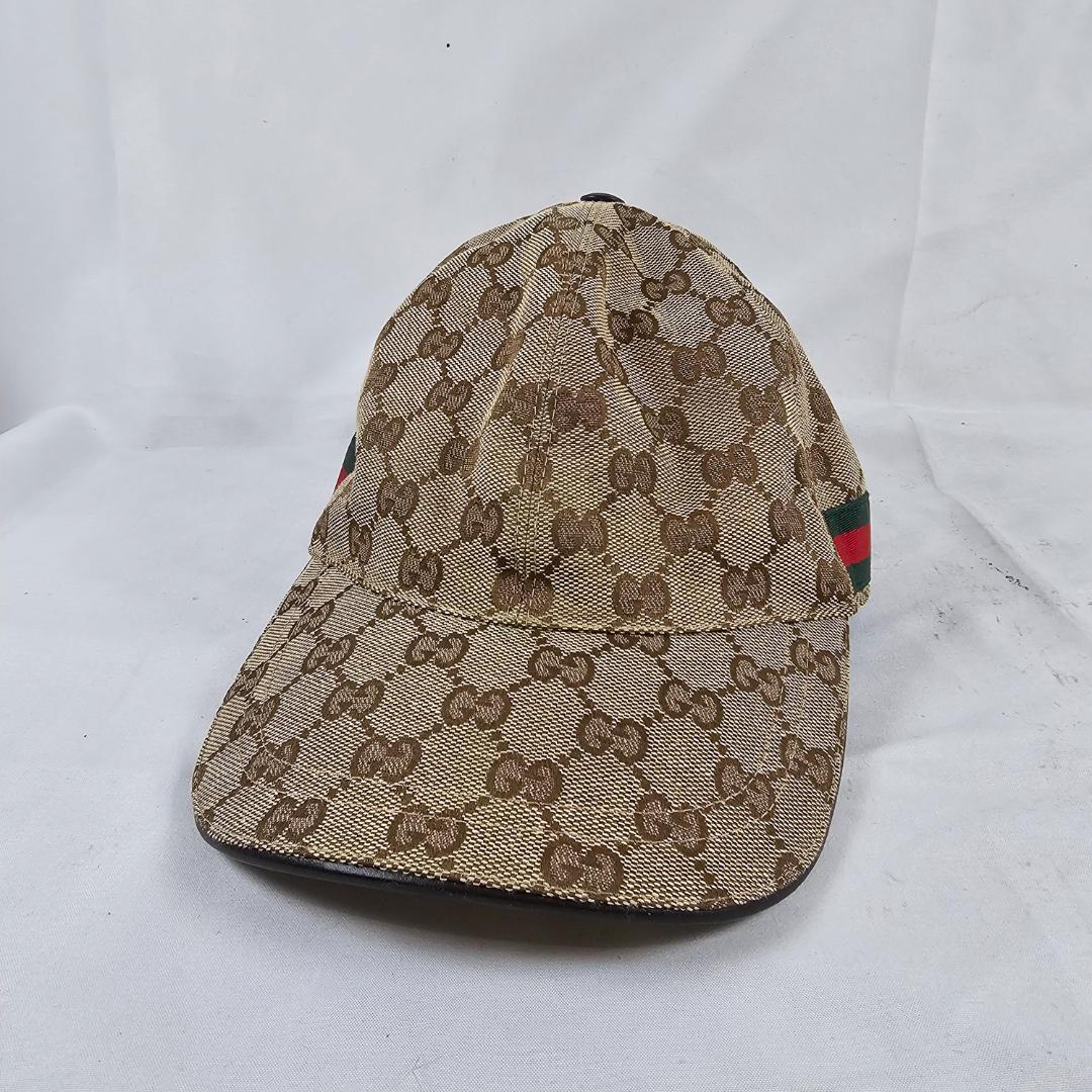 GUCCI GGキャンバス ウェビングライン ベースボールキャップ L