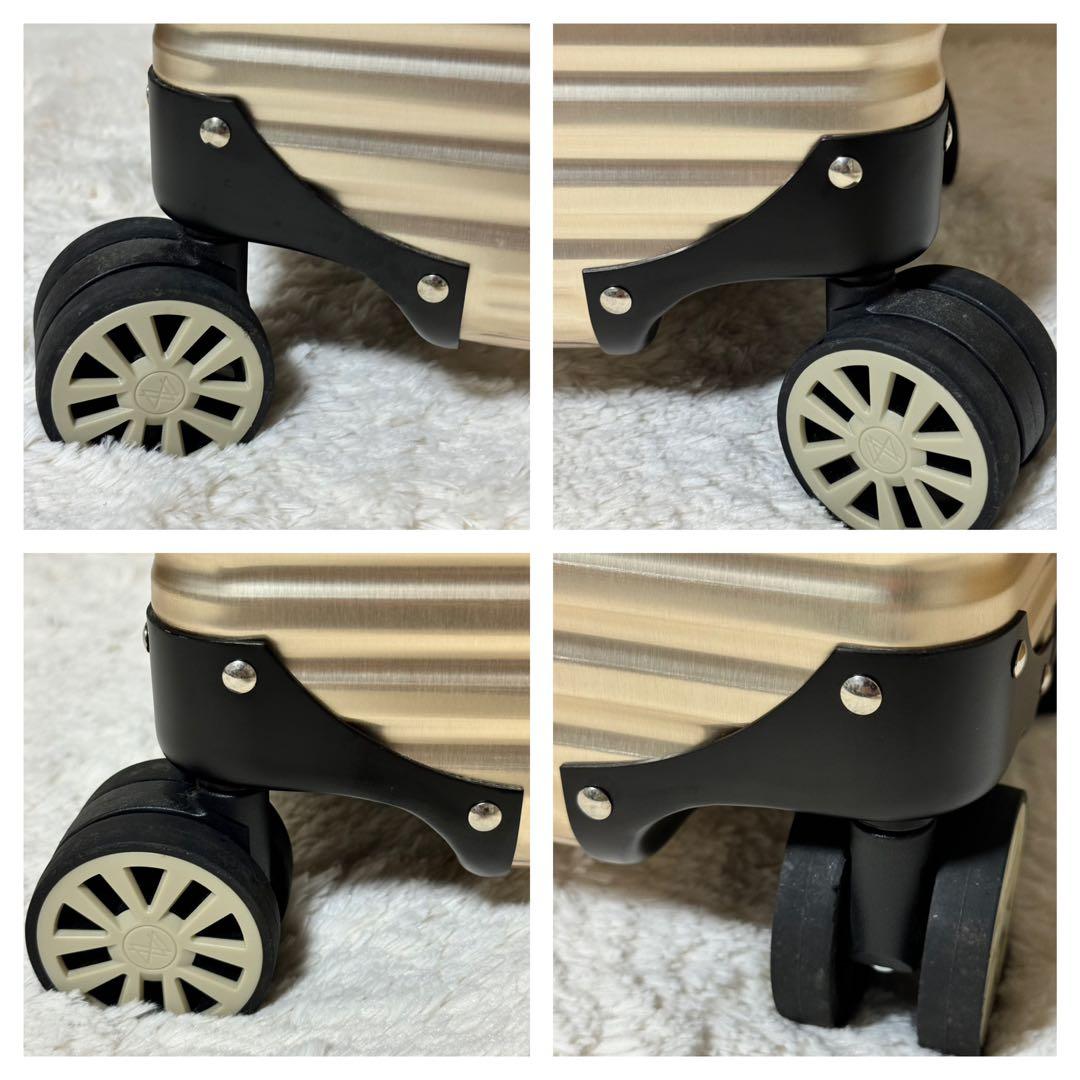 未使用品✨LANZZO ランツォ　スーツケース　Norman ゴールド　アルミ