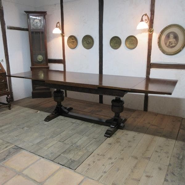 イギリス アンティーク 家具 ダイニングテーブル ドローリーフ 英国 6849d