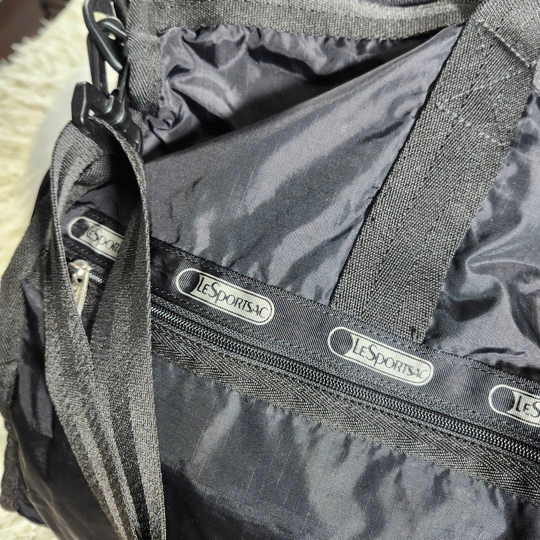 美品　LeSportsac 2way ブラック ナイロン ボストンバッグ　大容量