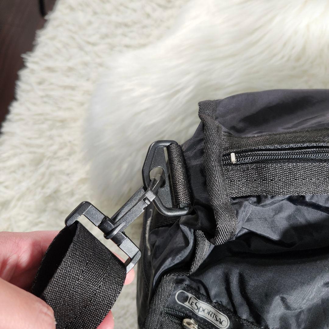 美品　LeSportsac 2way ブラック ナイロン ボストンバッグ　大容量