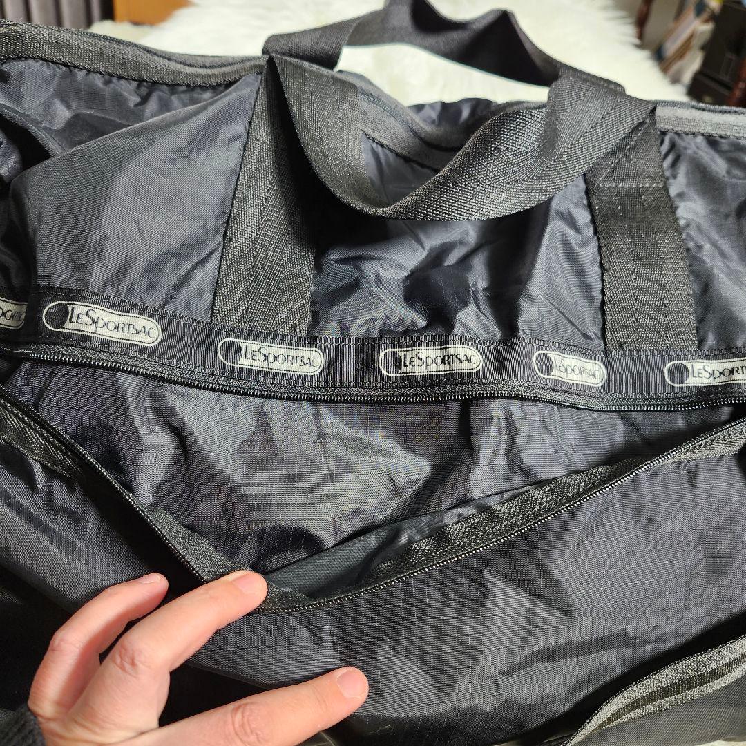 美品　LeSportsac 2way ブラック ナイロン ボストンバッグ　大容量