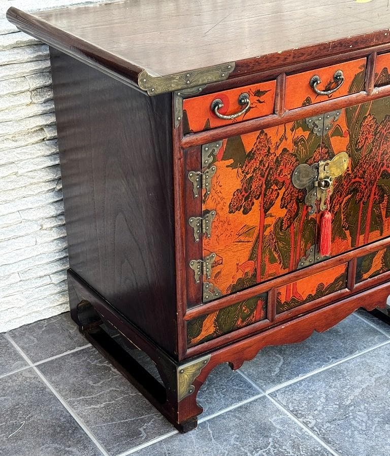 ☆売約済みです☆　李朝家具　中国家具　漆　古道具 　隠し扉　収納　引き出し