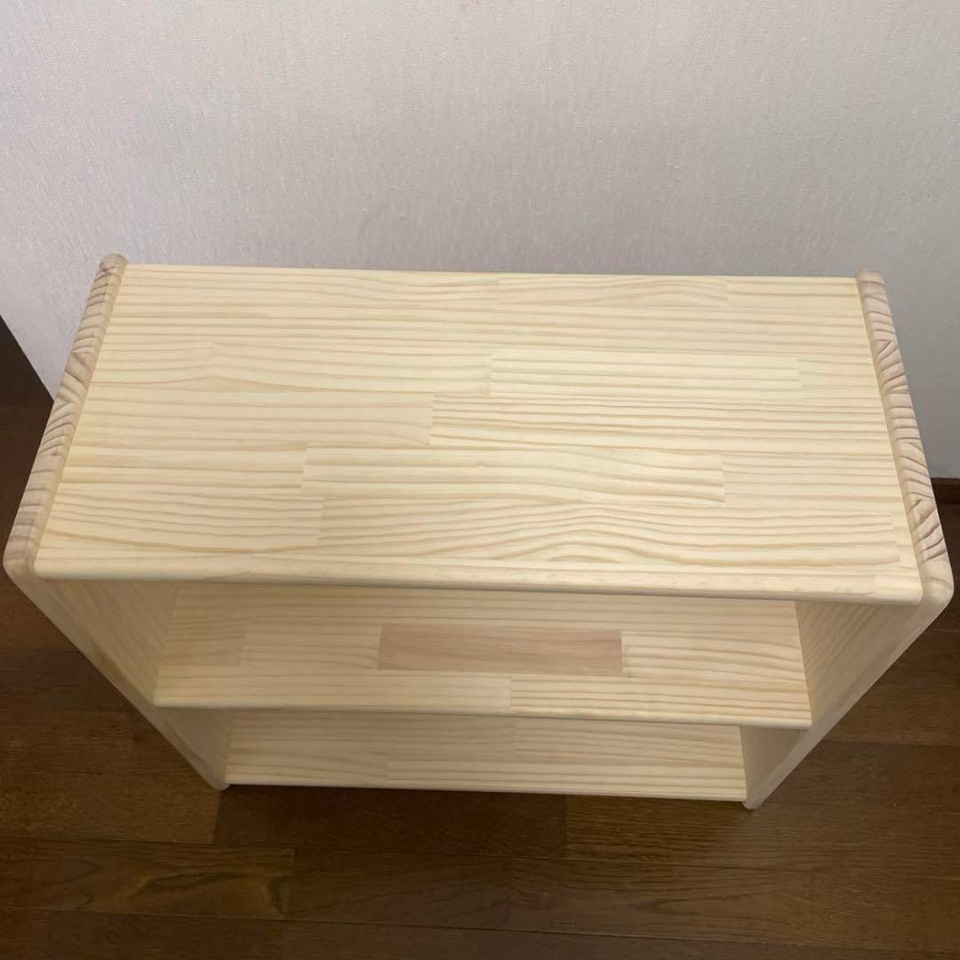 ハンドメイド　2way オモチャ棚　モンテッソーリ　木製棚　w64 角丸み加工