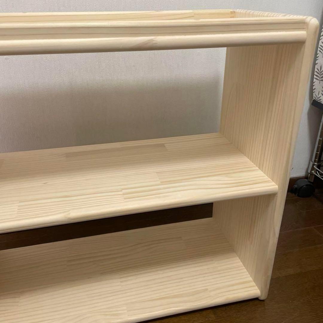 ハンドメイド　2way オモチャ棚　モンテッソーリ　木製棚　w64 角丸み加工