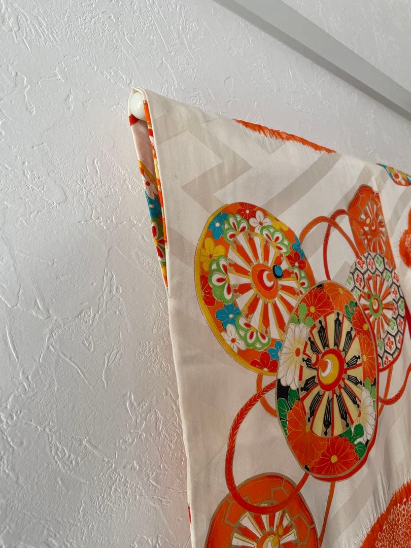 七五三　７歳　正絹　部分絞り入り　お着物セット　大寸作り帯コーデ