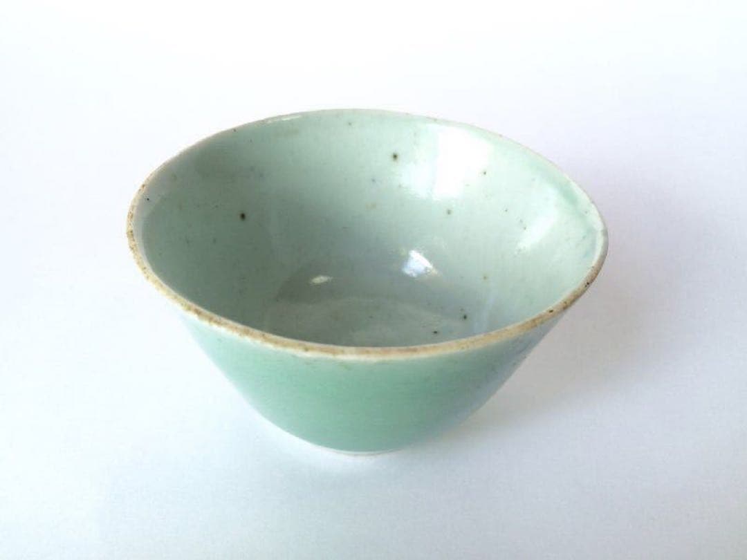 【青白磁杯】 清　磁器　青磁