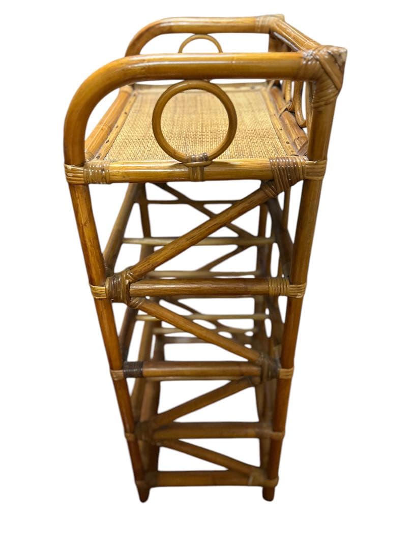 昭和レトロ ラタンチェスト 4段 引き出し箪笥 古家具 ビンテージヴィンテージ