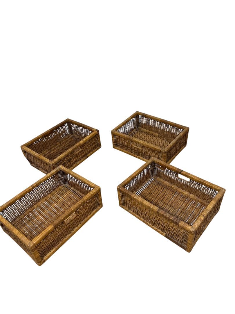 昭和レトロ ラタンチェスト 4段 引き出し箪笥 古家具 ビンテージヴィンテージ