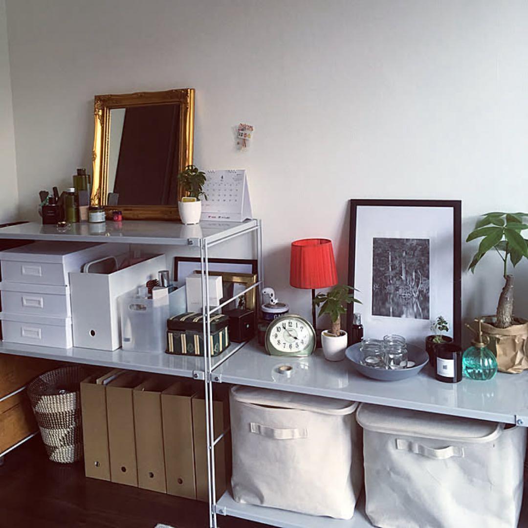 無印良品 スチールユニットシェルフ・スチール棚セット・ワイド・小・グレー