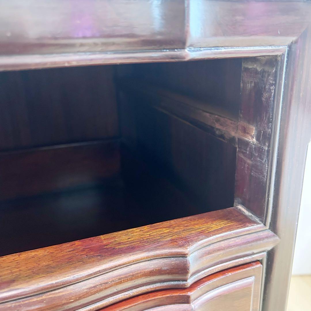 猫脚　螺鈿細工　薔薇柄　唐木　マホガニー　象嵌　古家具　英国　中国　貝殻細工