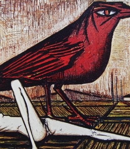 ベルナール・ビュッフェ「LES OISEAUX-L'oiseau rouge」