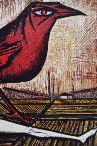 ベルナール・ビュッフェ「LES OISEAUX-L'oiseau rouge」